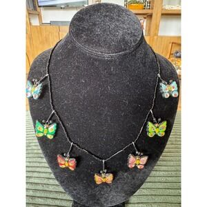 Colorful Butterfly Necklace‎ Beaded Boho Statement Jewelry Gift
